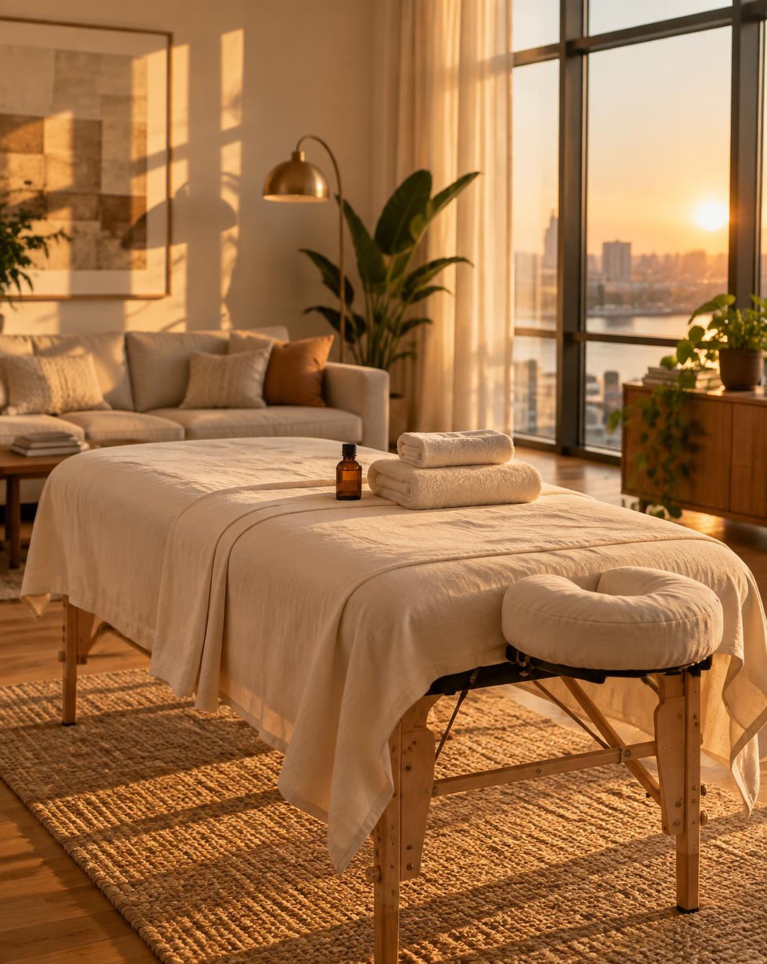 Entspannte Mobile Massage bei Kundinnen und Kunden zu Hause